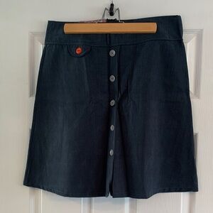 Smoking Lily Button-Front A-Line Skirt with Accent Button